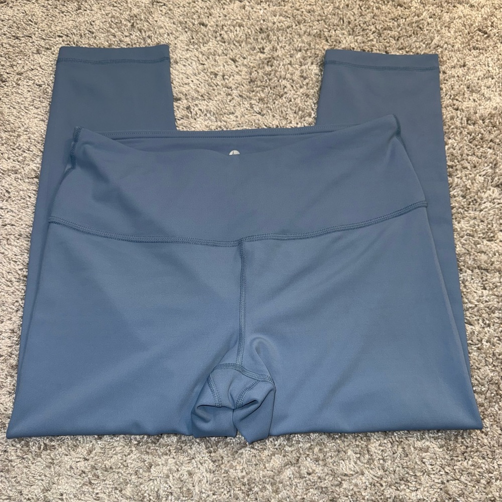 90 Degree By Reflex Slate Blue Active Cropped Leggings